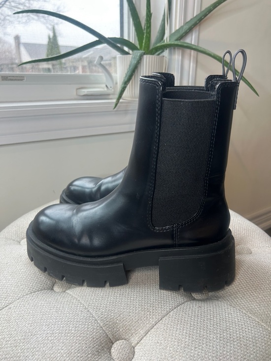 H&M Black Chunky Chelsea Lug Sole Boots EU Size 40 - Picture 7 of 15